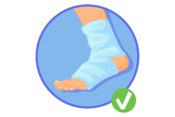 Ankle Injury Bandage. Trauma Treatment M