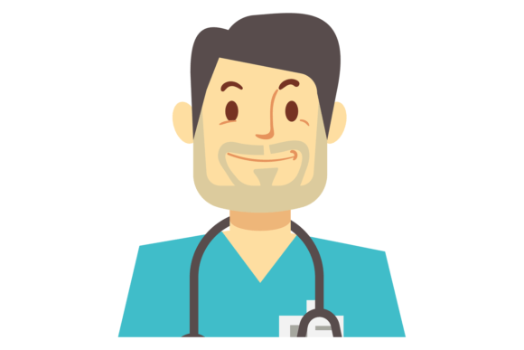 Doctor with Stethoscope Portrait. Medica