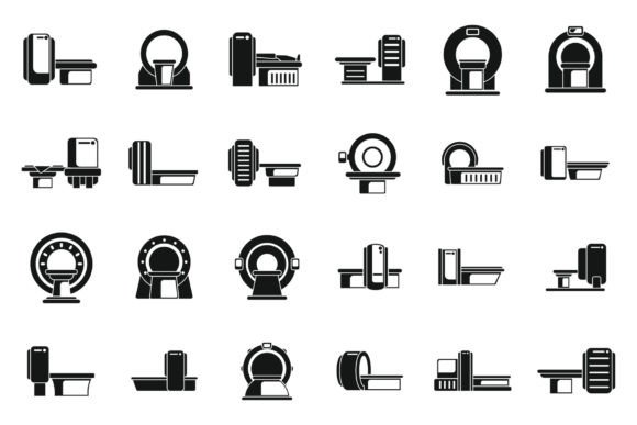 Magnetic Resonance Tomography Icons Set