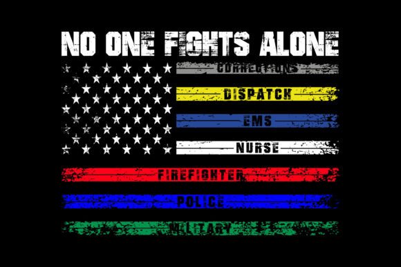 No One Fights Alone with USA Flag Design Review