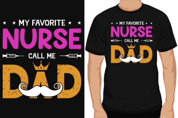 Nurse Dad Typography T-Shirt Design