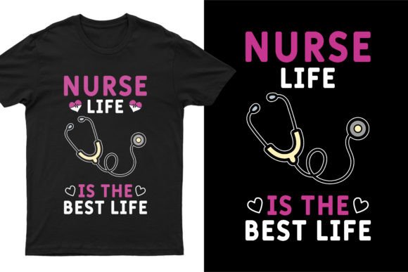 Nurse Life Typography Design for Embroidery Projects